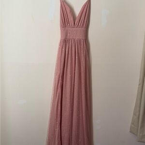 SHEIN Chic Blush Maxi Dress with Sparkling Accents